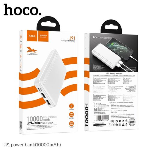 Hoco J91, mobile power bank, 10000mAh - White
